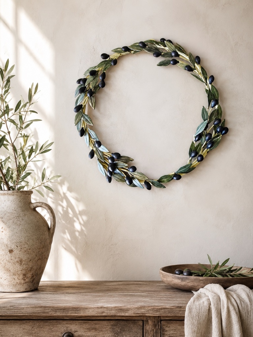 Olive Branch Wreath Wall Hanging